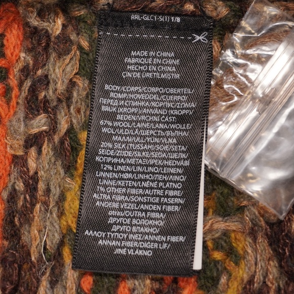 RRL Double RL Ralph Lauren Hand-Knit Fair Isle & Mallard Cardigan XS Brand New - Picture 11 of 13